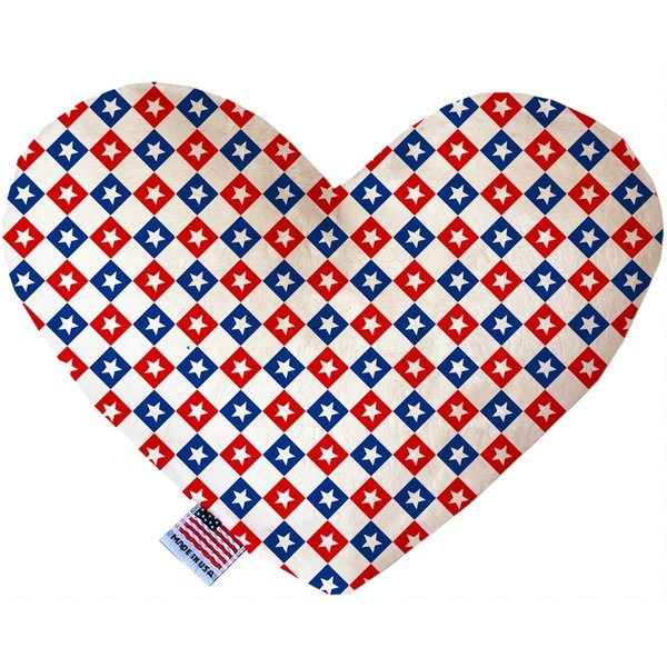 Mirage Pet Products Patriotic Checkered Stars Canvas Heart Dog Toy 6 in. 1140-CTYHT6